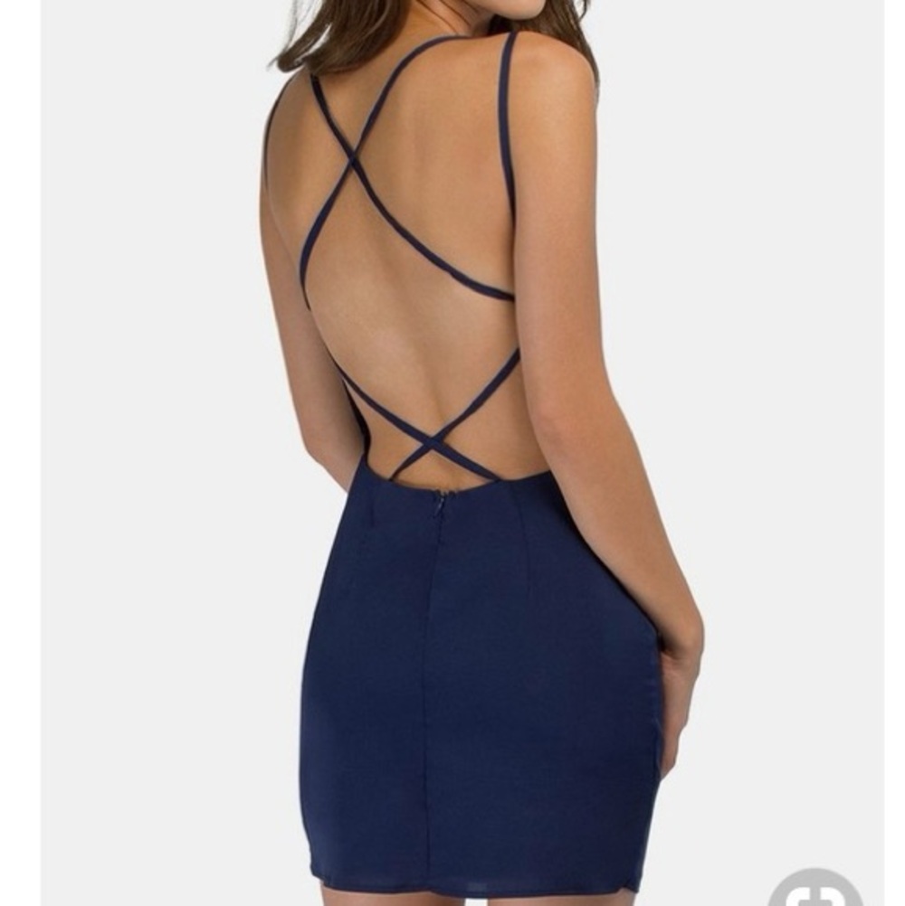 Tobi Midnight Blue Backless Dress